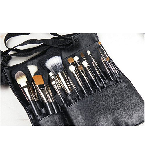 SteelFever Professional Makeup Brush Bag with 22 Pockets & Adjustable Belt