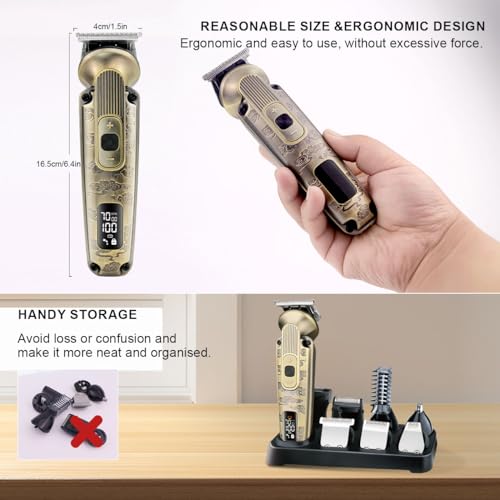 Hatteker 8-in-1 Beard Trimmer & Grooming Kit - Bronze