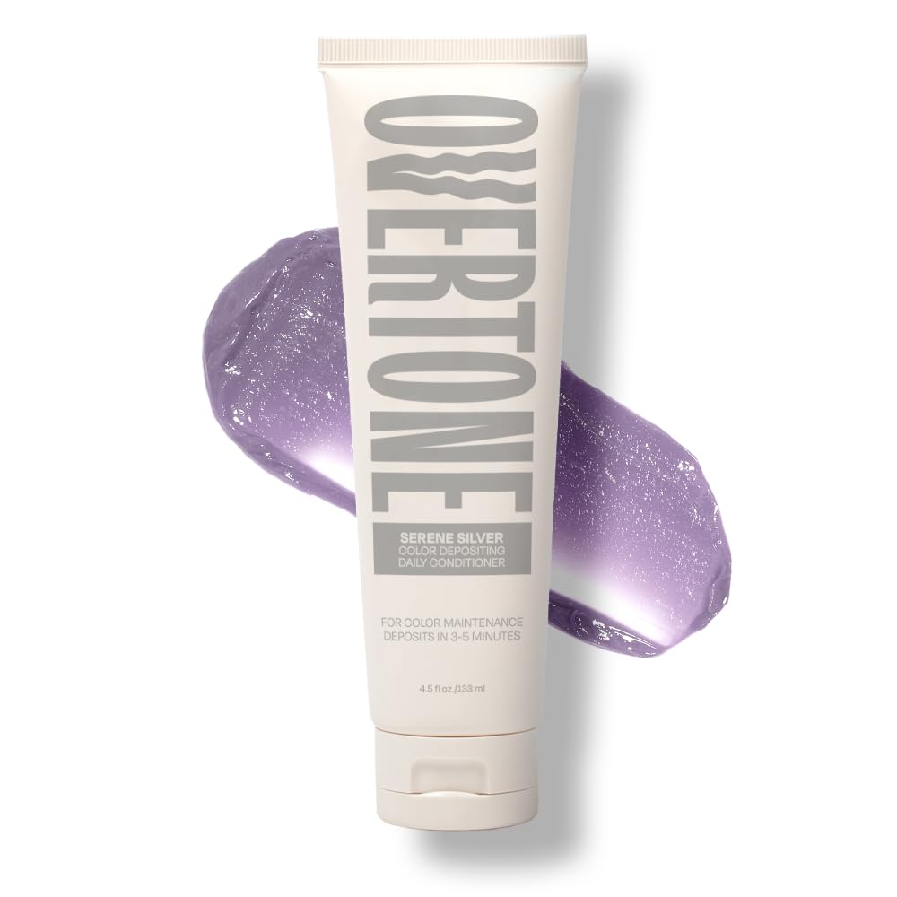 Overtone Daily Color Depositing Conditioner - Pastel Silver | 4.5oz Vegan Formula with Shea Butter & Coconut Oil for Color Refreshment