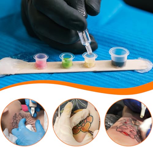 300 Tattoo Ink Caps - Small, Medium & Large Cups for Artists