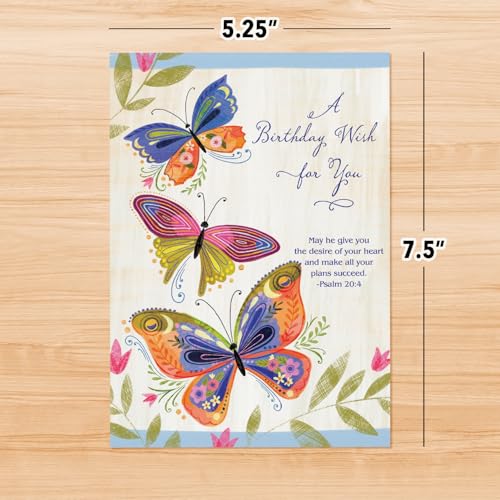 3D Pop Up Religious Birthday Card with Scripture & Butterfly Design