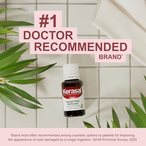 Kerasal Renewal Nail Repair Solution with Tea Tree Oil for Discolored and Damaged Nails, 0.33 Oz (Pack of 1)