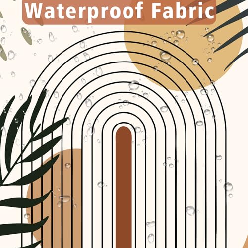 Boho Shower Curtain 72x72 Inches - Waterproof Mid Century Design