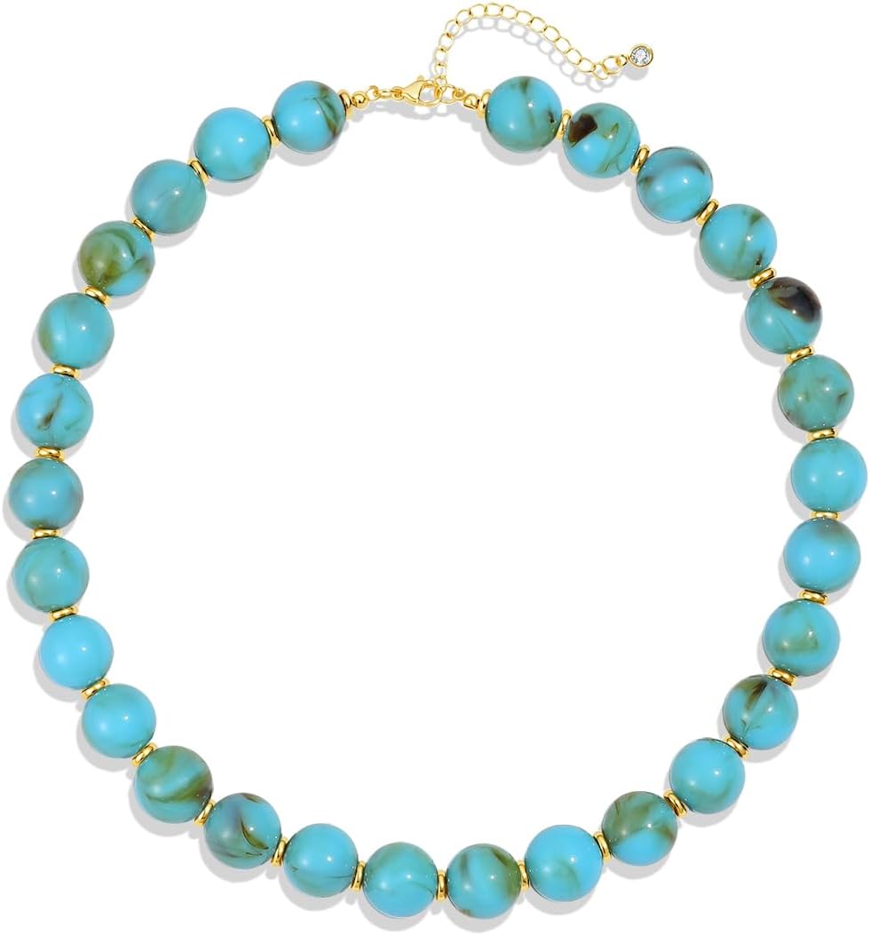Colorful Beaded Necklace - Chunky Resin Choker for Women | Boho Y2K Statement Jewelry