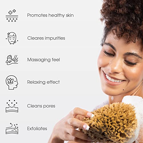 Naroa Medium Natural Sea Sponge | Gentle Bath Loofah for Smooth Skin