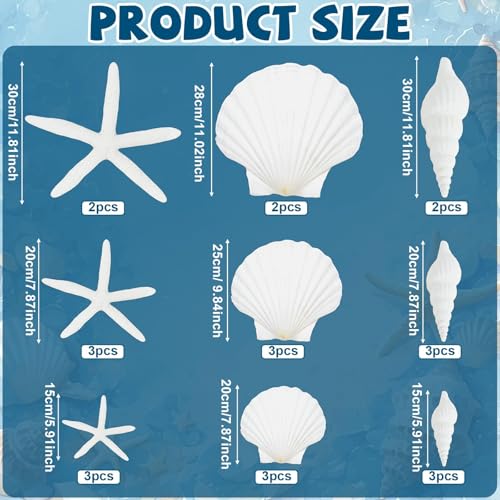 24 Pcs Coastal Beach Themed Hanging Decorations - Starfish & Seashell Cutouts