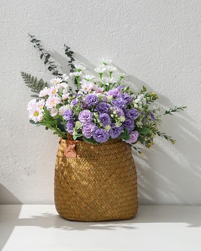 DuHouse Silk Carnation Flowers - 6 Bundles for Home & Wedding Decor