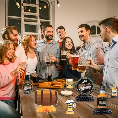 Whiskey Themed Honeycomb Centerpieces - 12Pcs Party Decorations