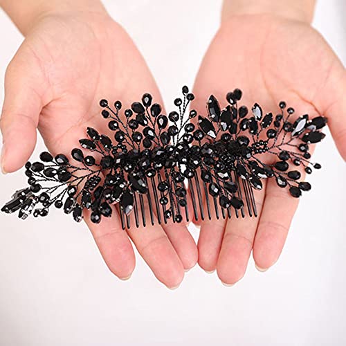 Black Rhinestone Bridal Hair Comb | Wedding & Party Hair Accessories