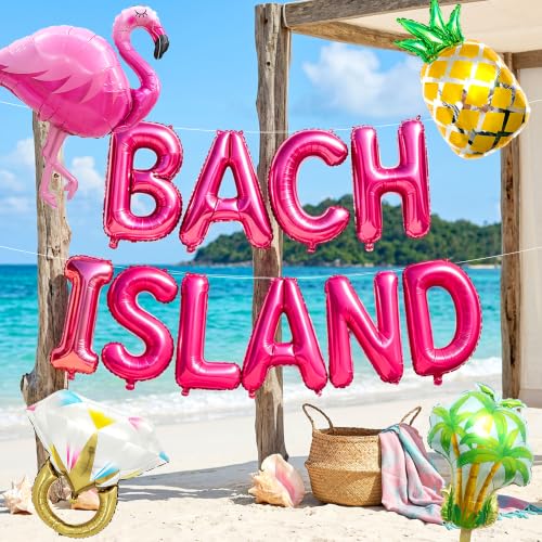 Bach Island Balloon Banner Set - Flamingo & Pineapple Decor for Bachelorette Parties
