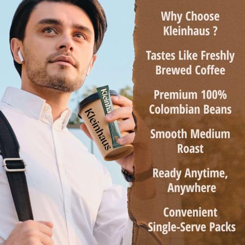 Kleinhaus Organic Medium Roast Instant Coffee Packets - 24 Single-Serve