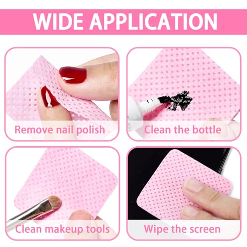 SHEERBLISS 400pcs Lint-Free Nail Wipes with Lockable Pump Dispenser