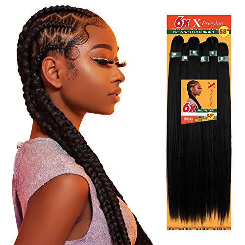 Sensationnel X-Pression Pre-Stretched Braiding Hair 58in - Jet Black 1