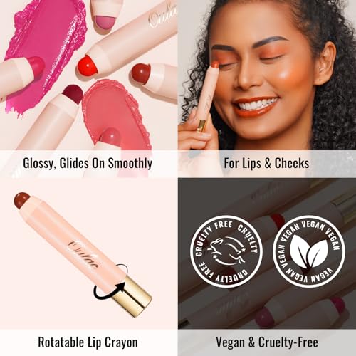 Oulac Pumpkin Please! Lipstain & Blush Duo, Moisturising Vegan Lip Balm & Cheek Tint