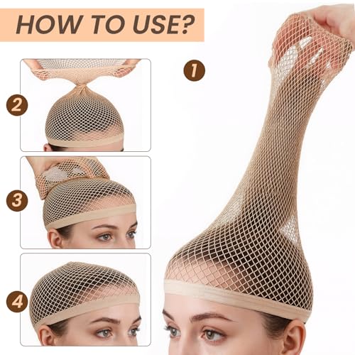 6 Pack Black Mesh Wig Caps for Women, Non-Slip & Breathable Hair Nets