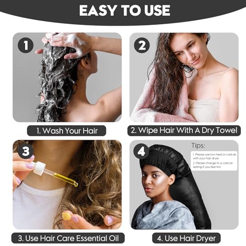 MSDADA Bonnet Hair Dryer Attachment with Adjustable Headband - Fast Drying Cap for Hair Styling and Curling