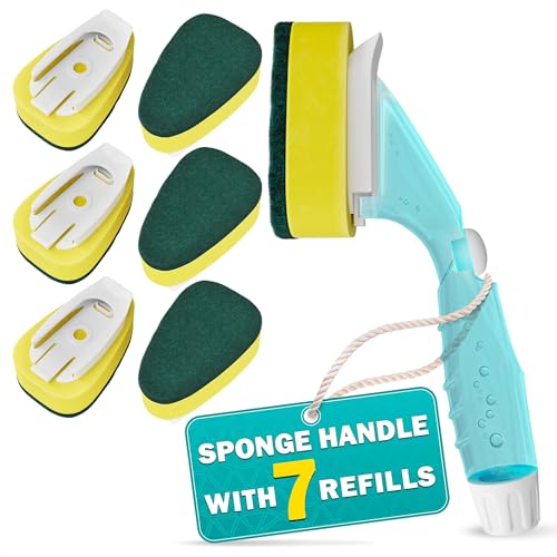 Dish Wand with Soap Dispenser & 7 Sponge Refills - Non-Scratch