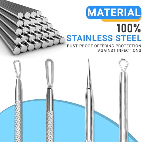 EFAH Care Stainless Steel Pimple Extractor Tool Set - 2 Pcs