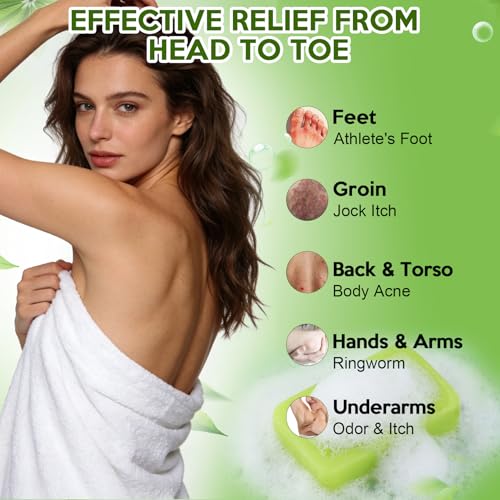 Urrznp Tea Tree Oil Antifungal Soap Bar - Natural Body Wash for Skin Relief