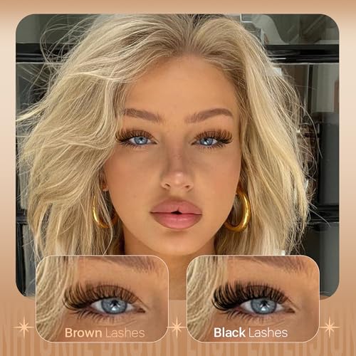 JIMIRE Brown Lash Clusters - 476Pcs Wispy D-Curl DIY Eyelash Extensions