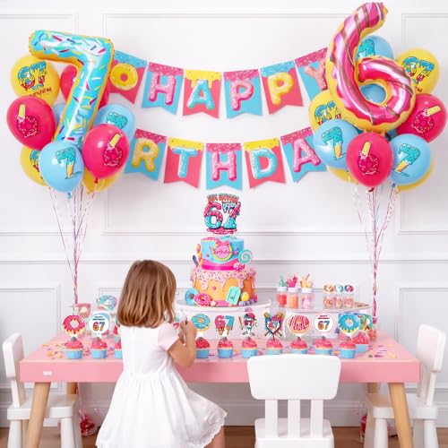 67th Birthday Party Balloons Set - Foil & Latex Decorations