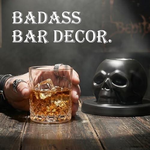 OAGA Skull Whiskey Smoker Kit with Single-Flame Torch – Portable Set