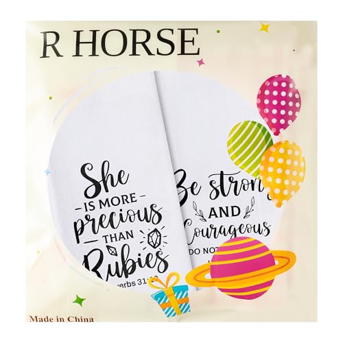 R HORSE 5-Piece Bible Verse Kitchen Dish Towel Set - Absorbent, Quick-Dry Tea Towels for Spiritual Home Decor