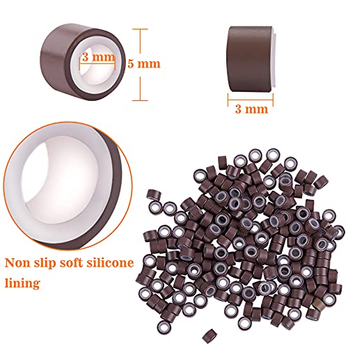 Duufin Hair Extensions Beads - 2500 Pcs Mix Color 5mm Silicone Lined I Tip Weft