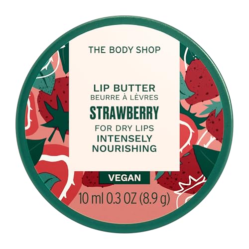 The Body Shop Strawberry Lip Butter - Intensely Nourishing Lip Balm, 0.3 Oz