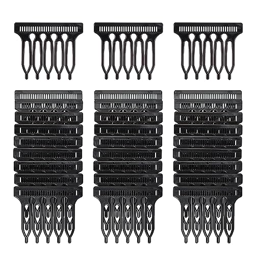 30 Pcs 5-Teeth Black Plastic Wig Combs for Styling Wigs