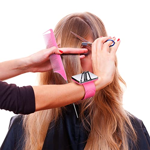 Nuenen Pink Magnetic Hair Braiding Wristband Set with Combs & Clips