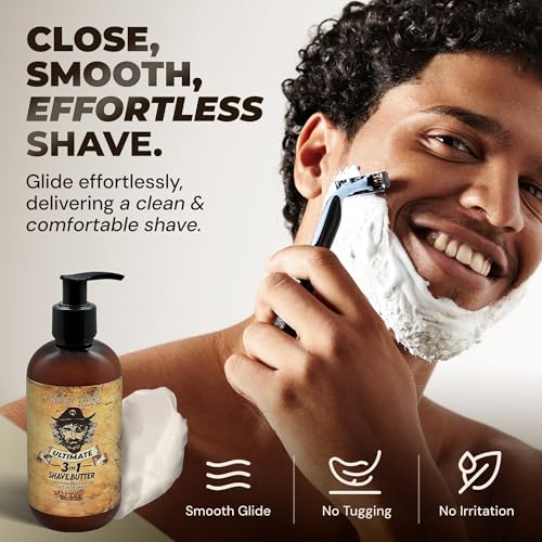 Deadeye Dick's 3-in-1 Shave Butter for Face, Head & Body - Natural, Irritation-Free Formula (8 FL Oz)