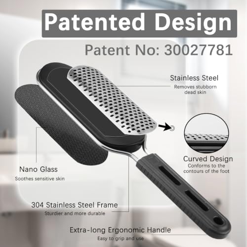Dual-Sided Foot File Callus Remover for Pedicure & Exfoliation