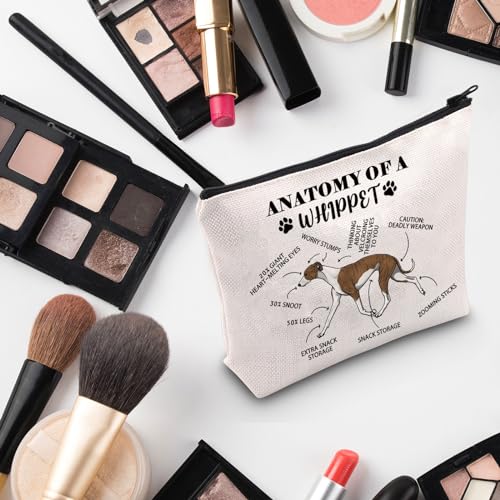 Anatomy Of Whippet Makeup Bag - Funny Gift for Dog Lovers