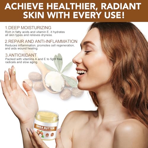 Pure Raw Shea Butter - Deeply Moisturizing Body Butter for Dry Skin, 7.8 oz