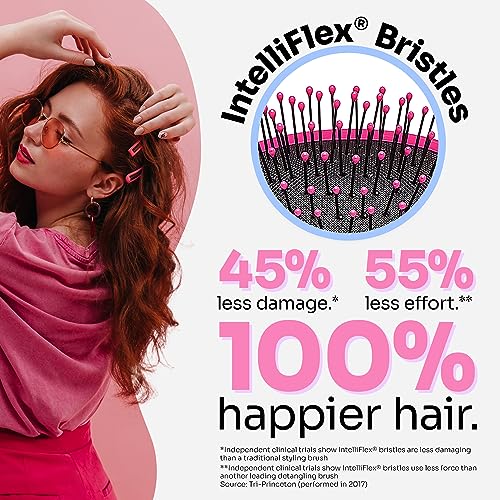 Wet Brush Mini Detangler Hair Brush Set - 2 Pack (Black & Pink)