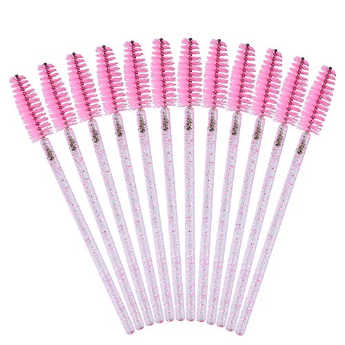 G2PLUS 500PCS Pink Eyelash Mascara Brushes Spoolies Applicator Wands