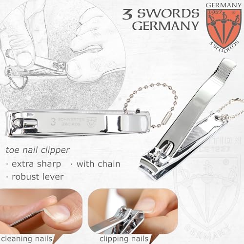 3 Swords Germany Black 4-Piece Manicure Pedicure Grooming Kit
