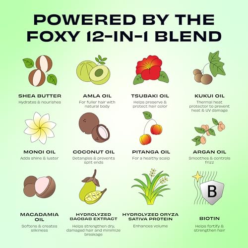 FoxyBae Bae Area Bounce Volumizing Shampoo - 12-in-1 Biotin & Argan Oil Formula for Fine Hair - 10 fl oz