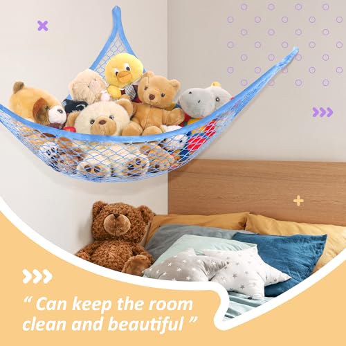 Lazebox Stuffed Animal Net Hammock - Large Capacity Toy Organizer