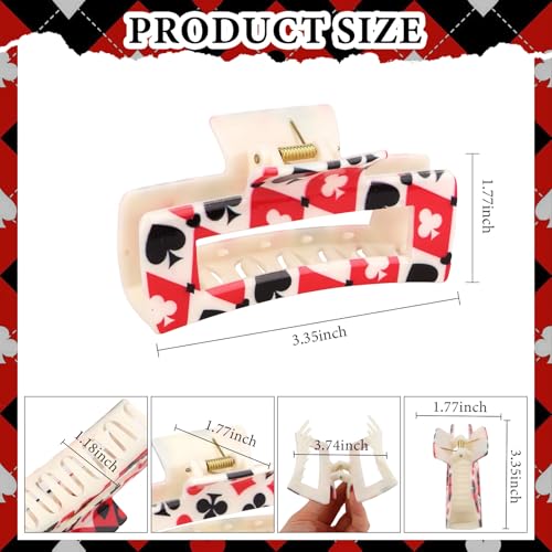 CIEHER Poker Card Hair Claw Clips Set - Large Non-Slip Hair Accessories for Women & Girls
