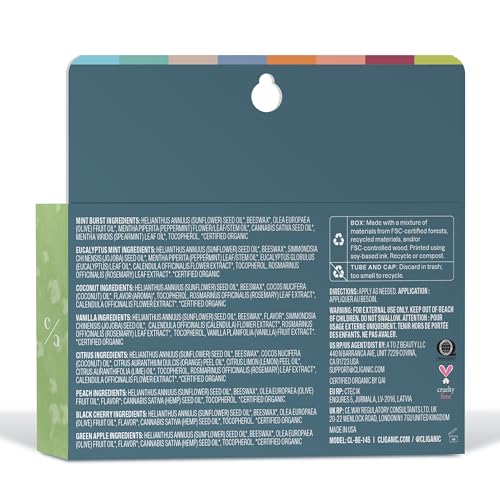 Cliganic Organic Lip Balm Set - 8 Natural Flavors for Soft Lips