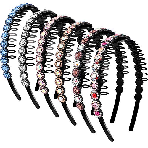 6 Pack Crystal Headbands for Women - Chic Flower Style Hair Accessories