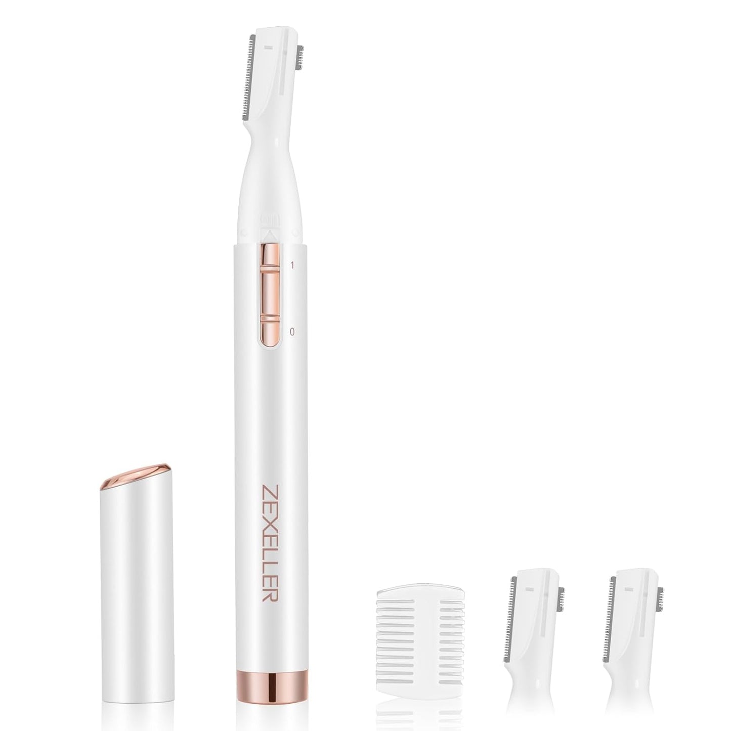 Precision Electric Eyebrow Trimmer - Upgraded Battery Operated Facial Hair Remover with Adjustable Comb | Washable Blade for Men & Women