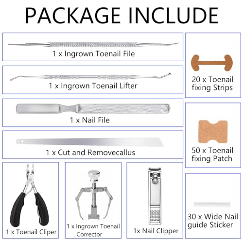 Ingrown Toenail Correction Kit with Nail Clippers & Care Gel - Foot Care Tools