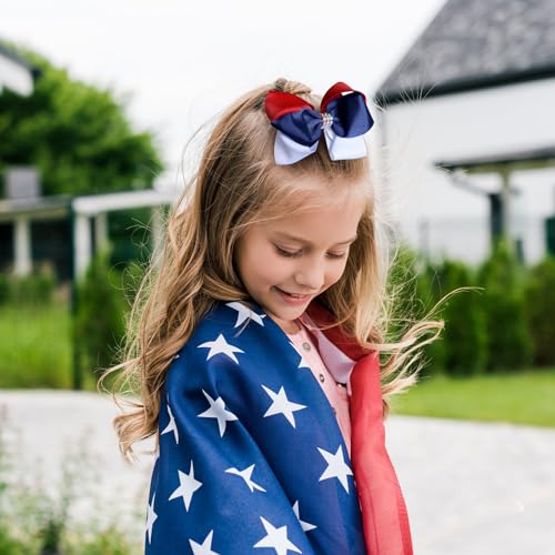 Patriotic 4th of July Hair Clips - Red, White & Navy Bows