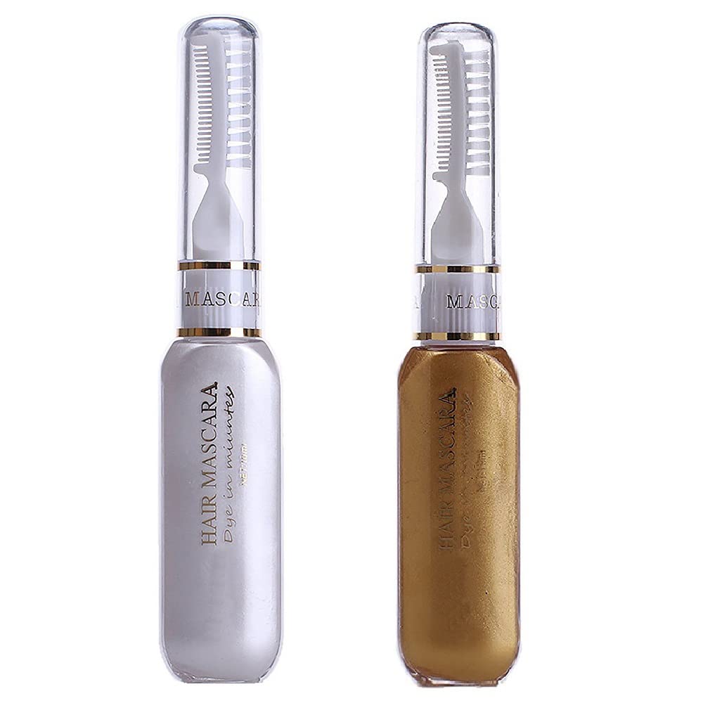 Temporary Hair Color Mascara - Washable Silver Gray Hair Dye Stick | Non-Toxic Instant Application