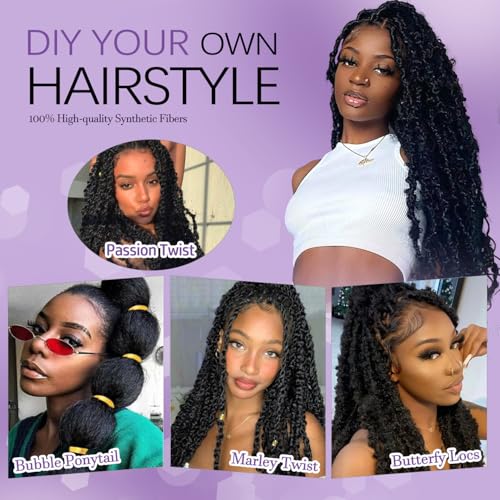 12 Inch Springy Afro Twist Hair - 8 Packs Marley Twist for Soft Locs