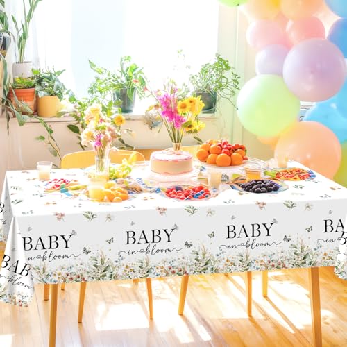 3 Pcs Happy Retirement Tablecloths - Wildflower Design, 108x54 in