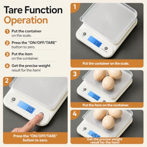 Meilen Digital Food Scale - 11lb/5kg Kitchen Scale with USB-C Charging